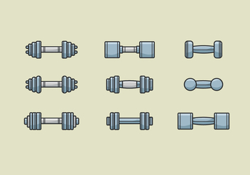 Dumbell Vectors Icons - vector #414903 gratis